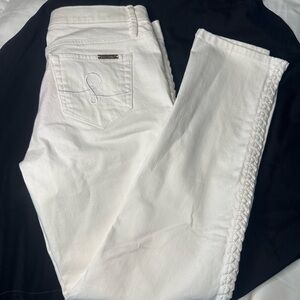 Lilly Pulitzer White South Ocean Skinny Crop with Braided legs